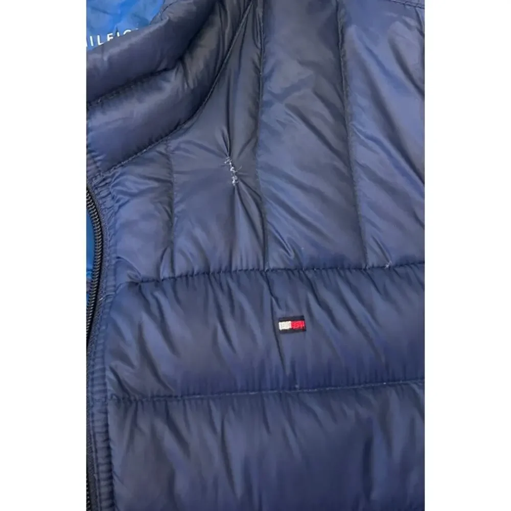 Tommy Hilfiger Men's Natural Down Packable Jacket Navy Size XL Nylon Lightweight